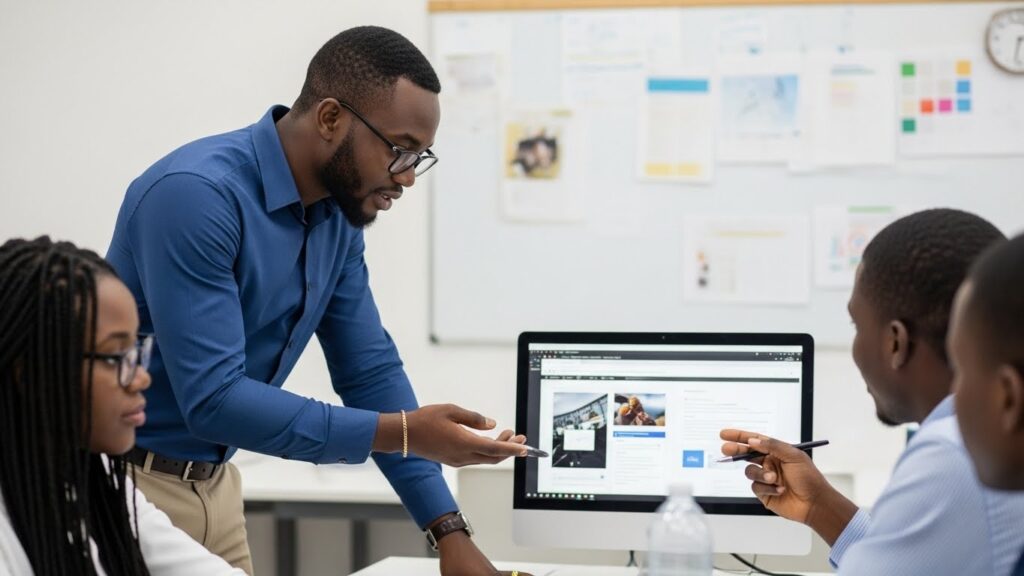 nigerian youths digital marketers working on a marketing project